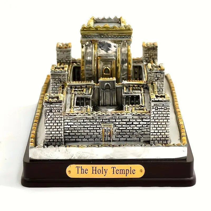 1Pcs Temple Model Office Decor Desktop Ornament Statue Small Jerusalem Building Decoration Religious Miniature