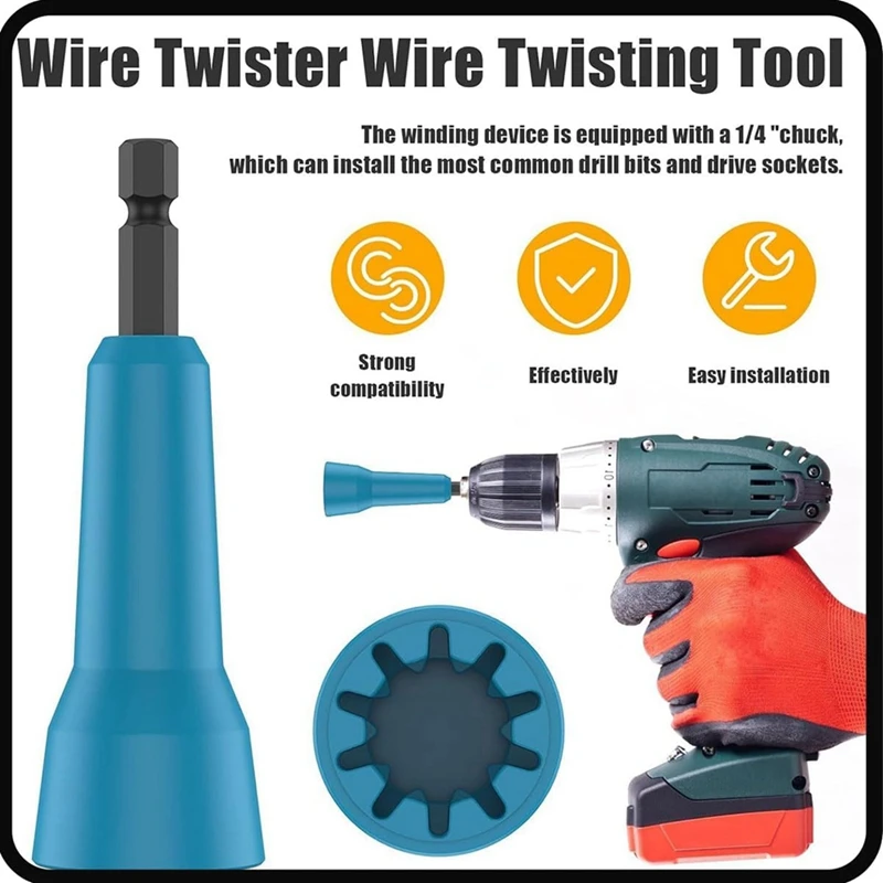 Wire Stripper,Wire Stripping Tool & Wire Twisting Connector, Wire Twister Tool For Drill, Electrical Wire Connectors Kit