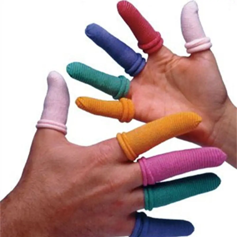 Algodão descartável Finger Cots, Multicolor protetores, respirável, espessamento, cuidados tubulares, trabalho de bandagem, novo, 10pcs