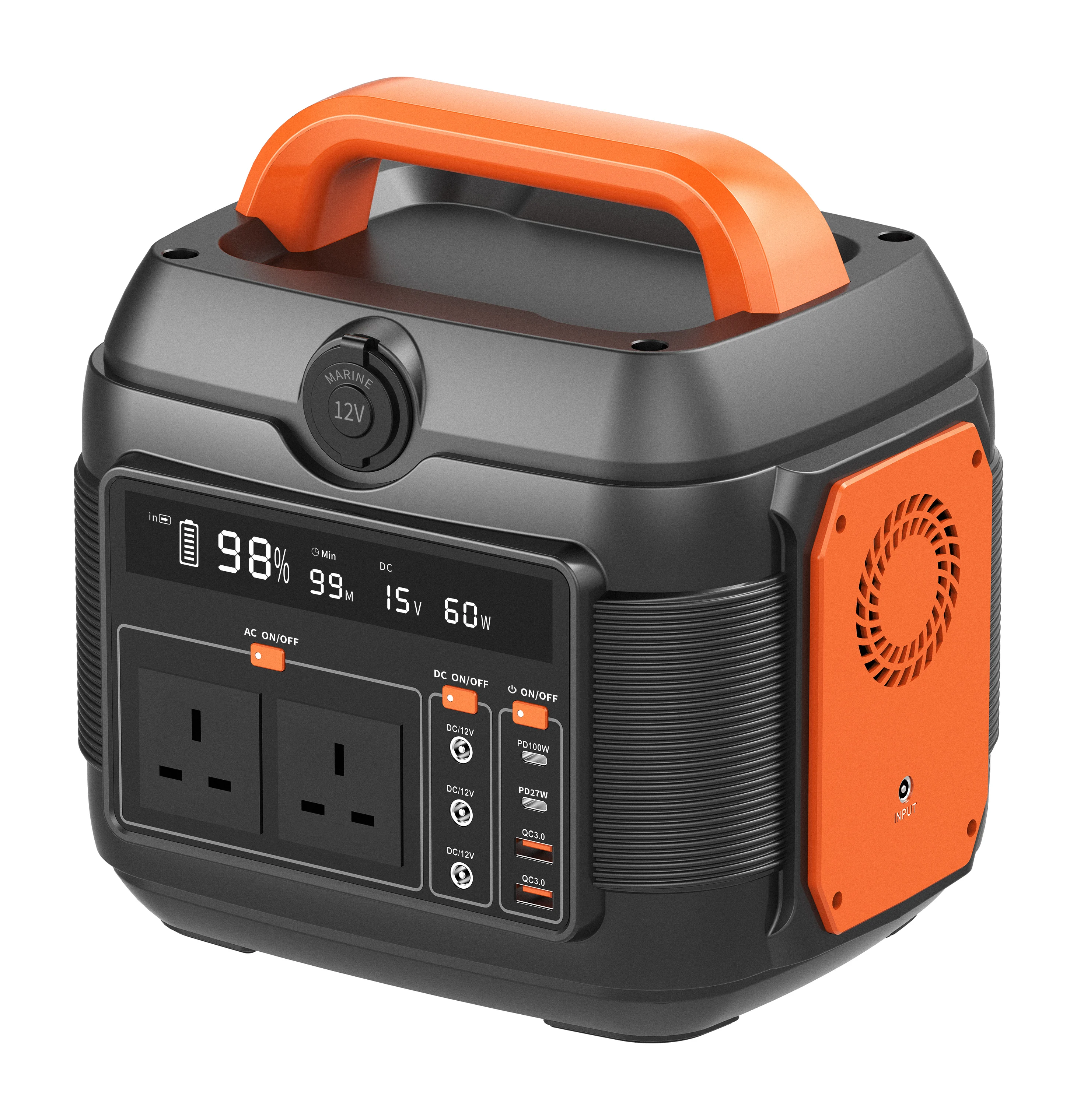 

Портативная электростанция с солнечной зарядкой, источник питания для уличной энергии, 300 Вт, аккумулятор для хранения энергии, аварийный аккумулятор