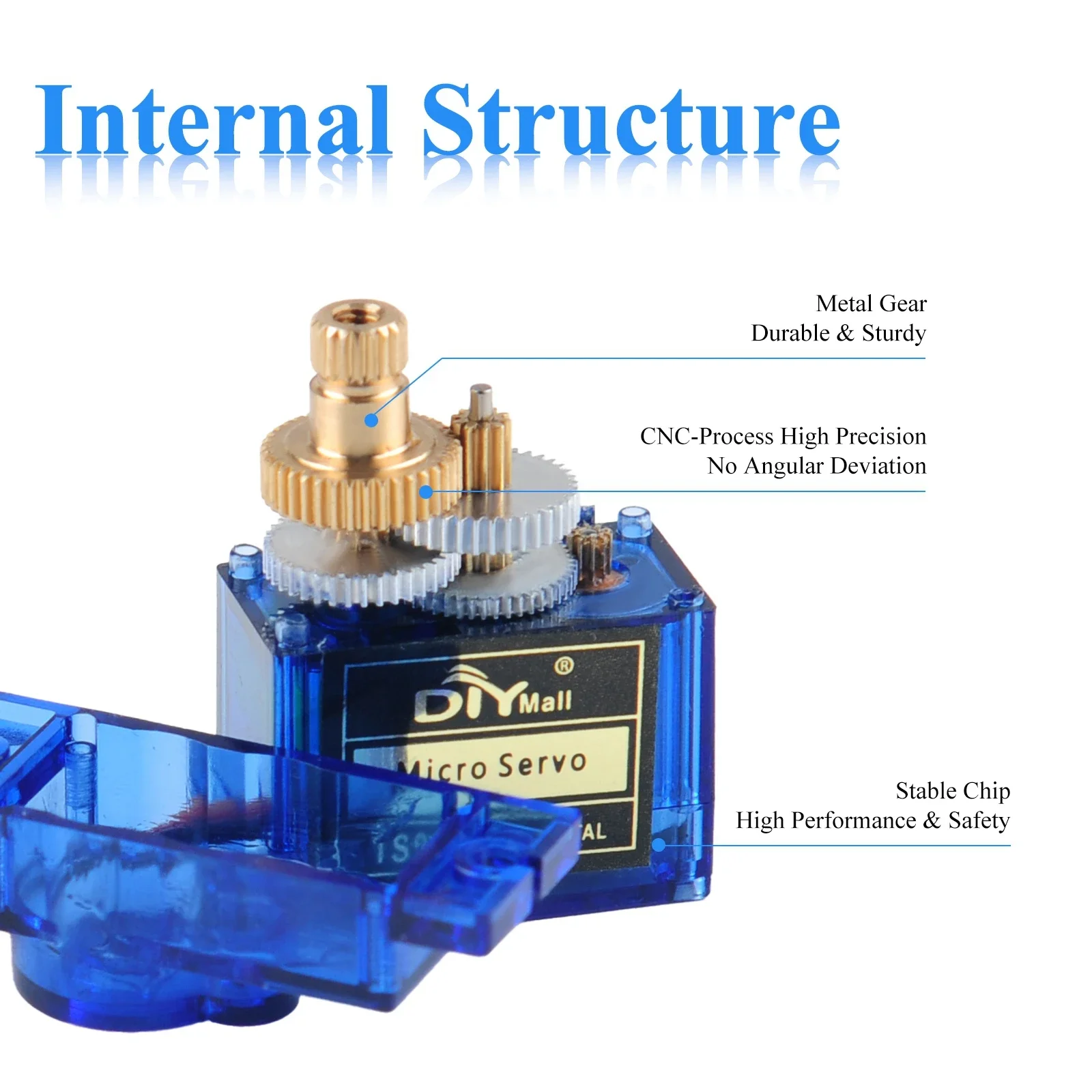 DIYmall TS90MD Micro 9g Digital Servo Full Metal Gear 180 / 270 / 360 Degree for Airplane Robotic Arm Boat 1/2/4PCS