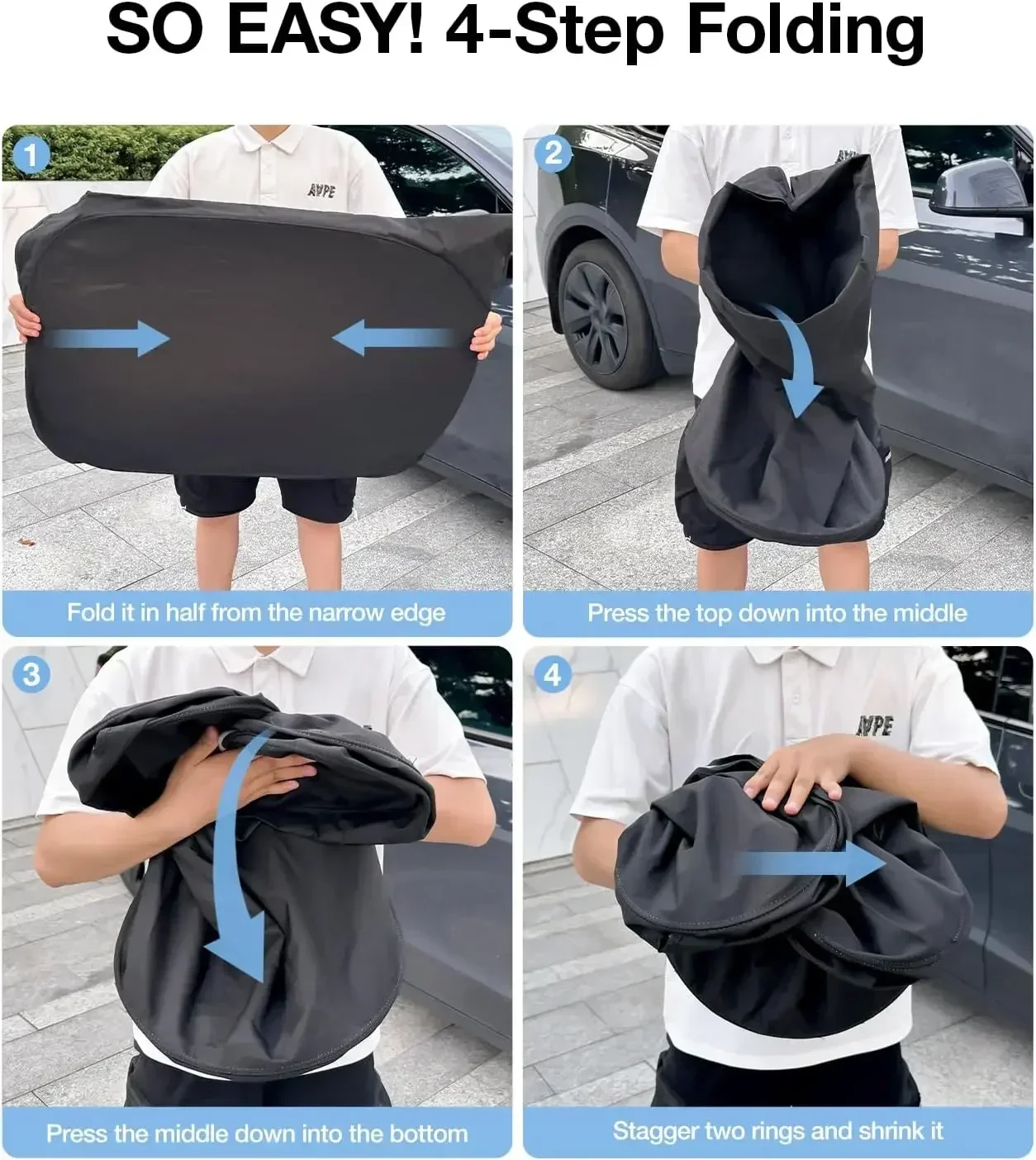 Car Sunshade Front Windshield Titanium Silver Thickened Shade Cover Foldable Sun Shade Interior UV Protection Accessories view 3