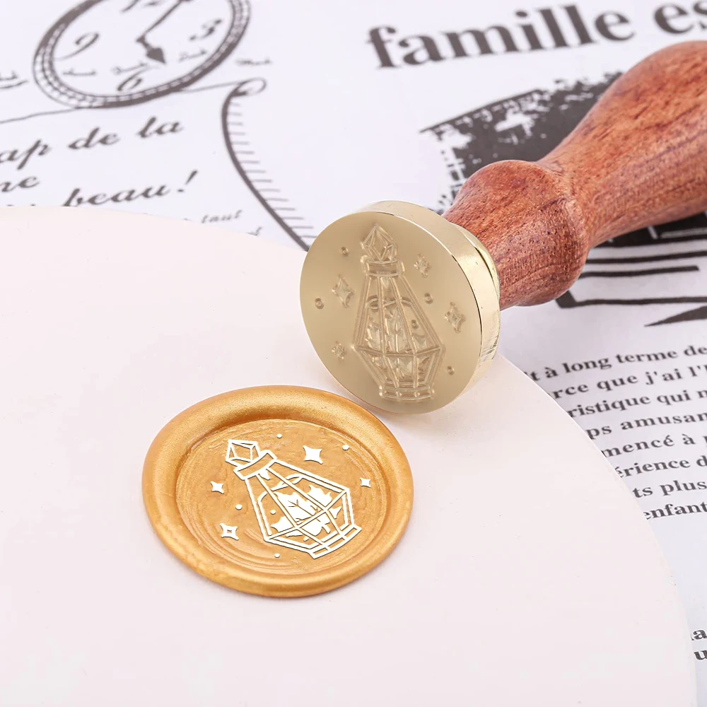 Wax Seal Stamps Brass Head Bottle,Coffee Cup,Teapot,Cup,Honey Jar Pattern 0.98\