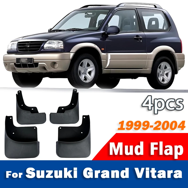 スズキ-vitara-1999-2000-2001-2002-2003-2004-マッドガード車のマッドフラップフェンダーマッドフラップガードスプラッシュマッドガードカーアクセサリー-4x