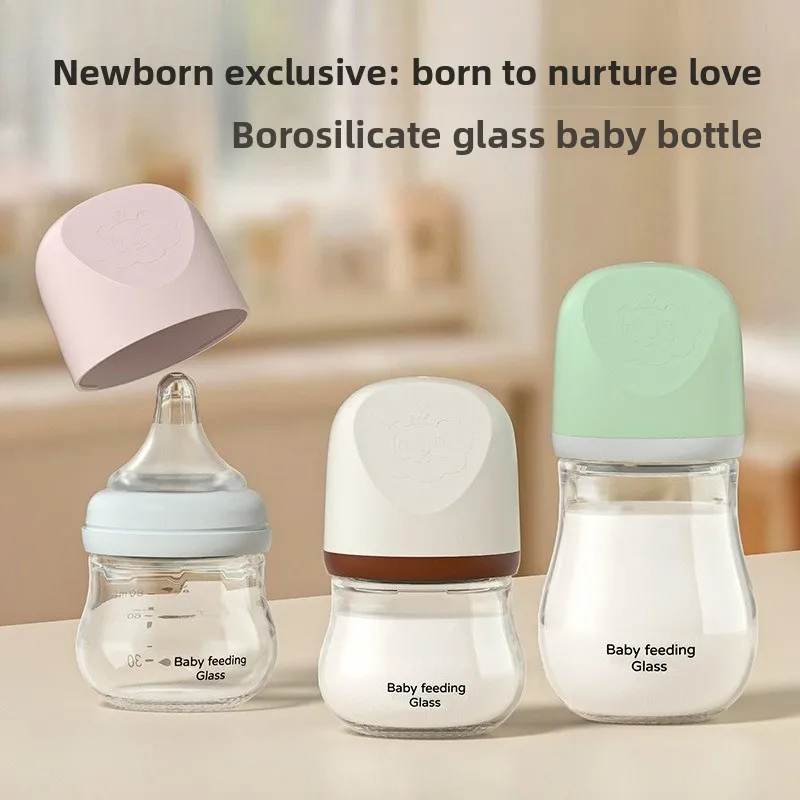 

Borosilicate Glass Feeding Bottle in Newborns Baby Wide Diameter Feeding Bottle Anti-flatulence and Anti-choking Newborn Baby
