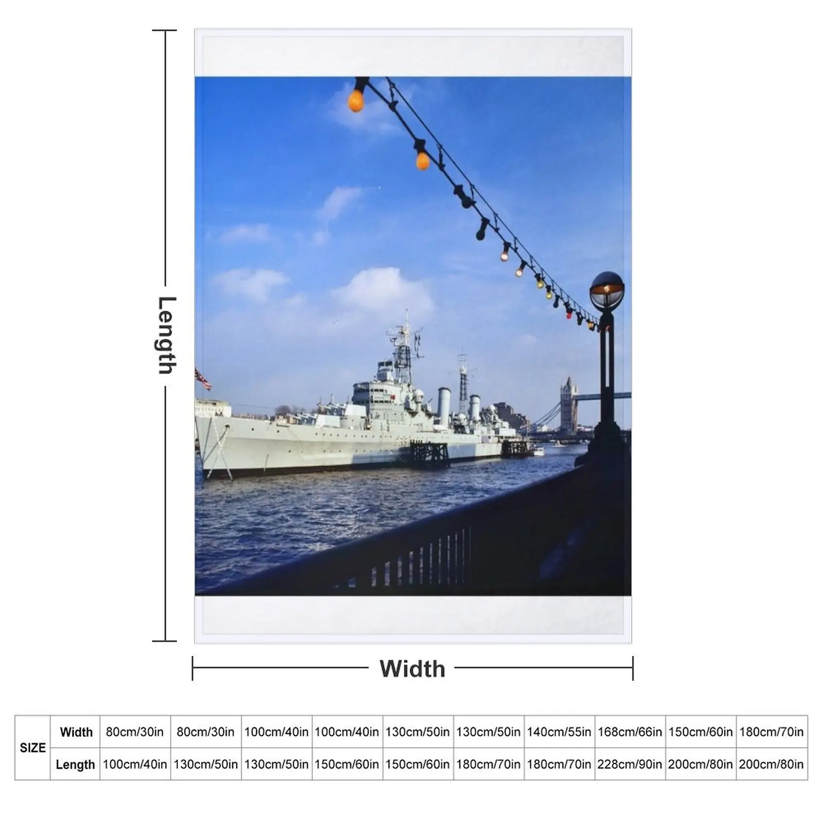 HMS Belfast, light cruiser warship. Throw Blanket Luxury Throw Kid'S Thermal Heavy Blankets