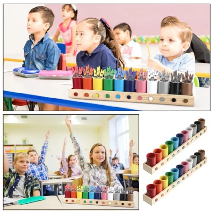 나무 색연필 홀더 펜 컨테이너 마커 주최자 교실 사무실 학교 문구 용 크레용 홀더 주최자