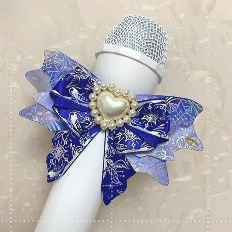 

Бантик-зажим для женской рубашки в стиле Лолита, ручной работы, с жемчугом в форме сердца, аксессуар для униформы, цветочный декор