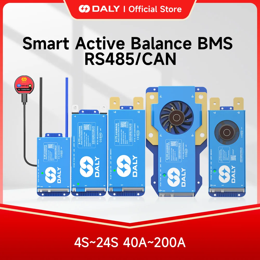 

Daly BMS Smart Lifepo4 8S BMS Wi-Fi Активный балансир 1A Ток BMS 4S 12V 16S 48V Bluetooth 40A 60A 80A 100A 150A 200A Li-ion CAN