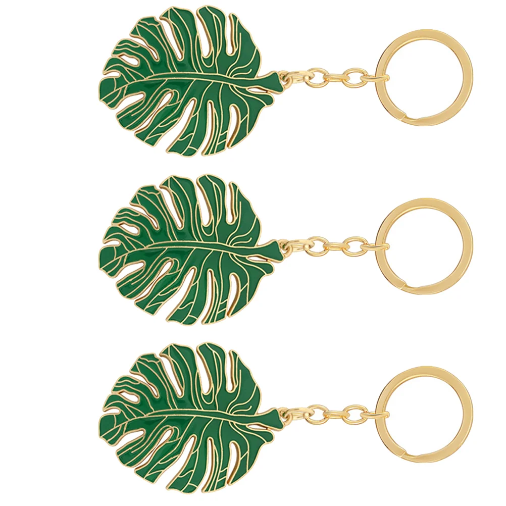 

3Pcs Monstera Leaf Key Rings Pretty Keychains Lovely Key Hanging Decorations