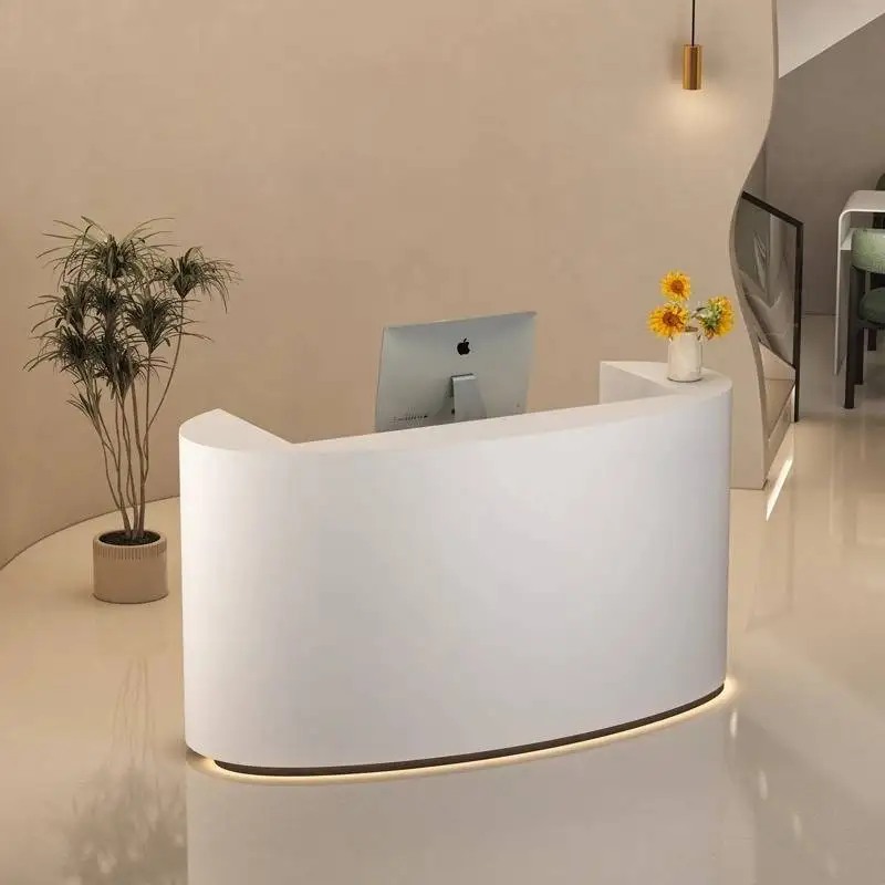 تصميم مكاتب الاستقبال للتخزين ديكور رخيص مكاتب الاستقبال الفاخرة الحديثة الصغيرة البيضاء الكلاسيكية الخشب أثاث الاستقبال Mostrador