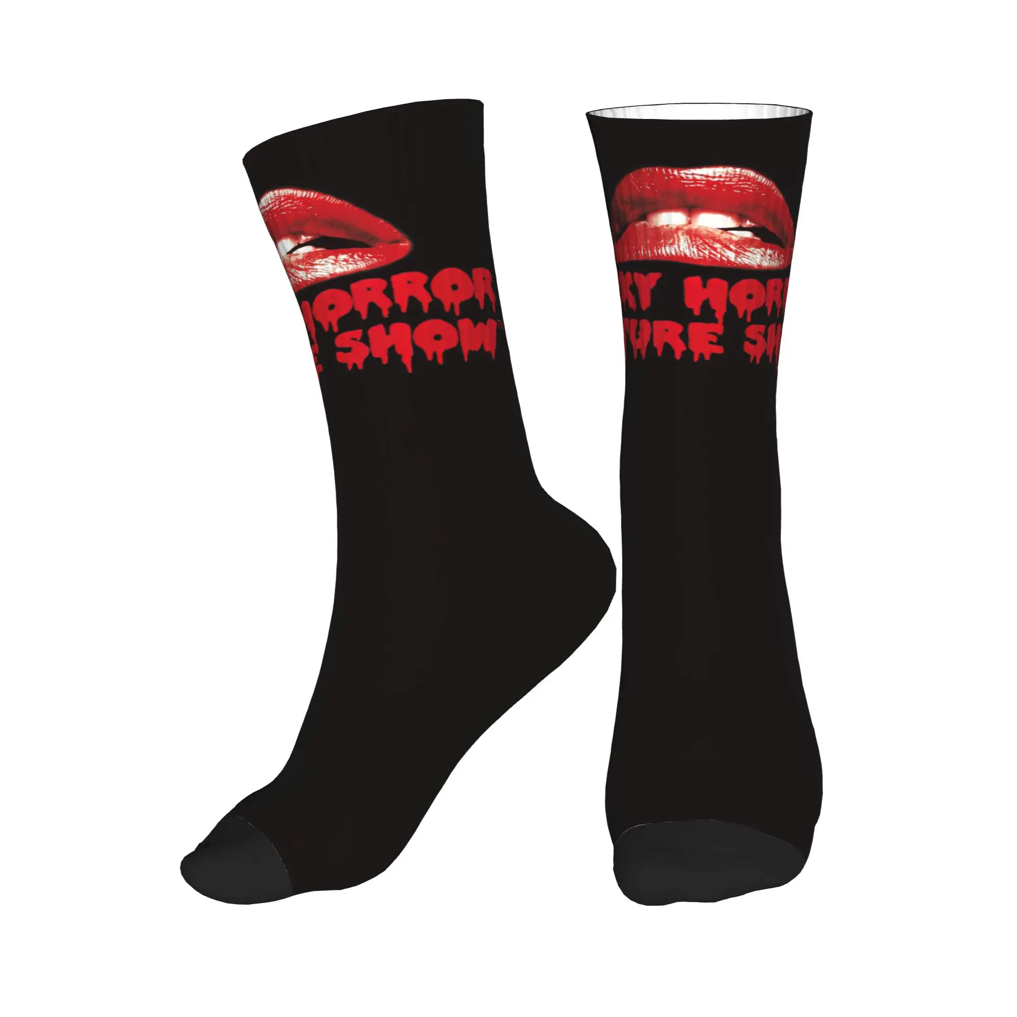 

All Seasons The Rocky Horror Picture Show Lips Logo Sport Middle Tube Socks High Quality Crew Socks Stockings for Men Women