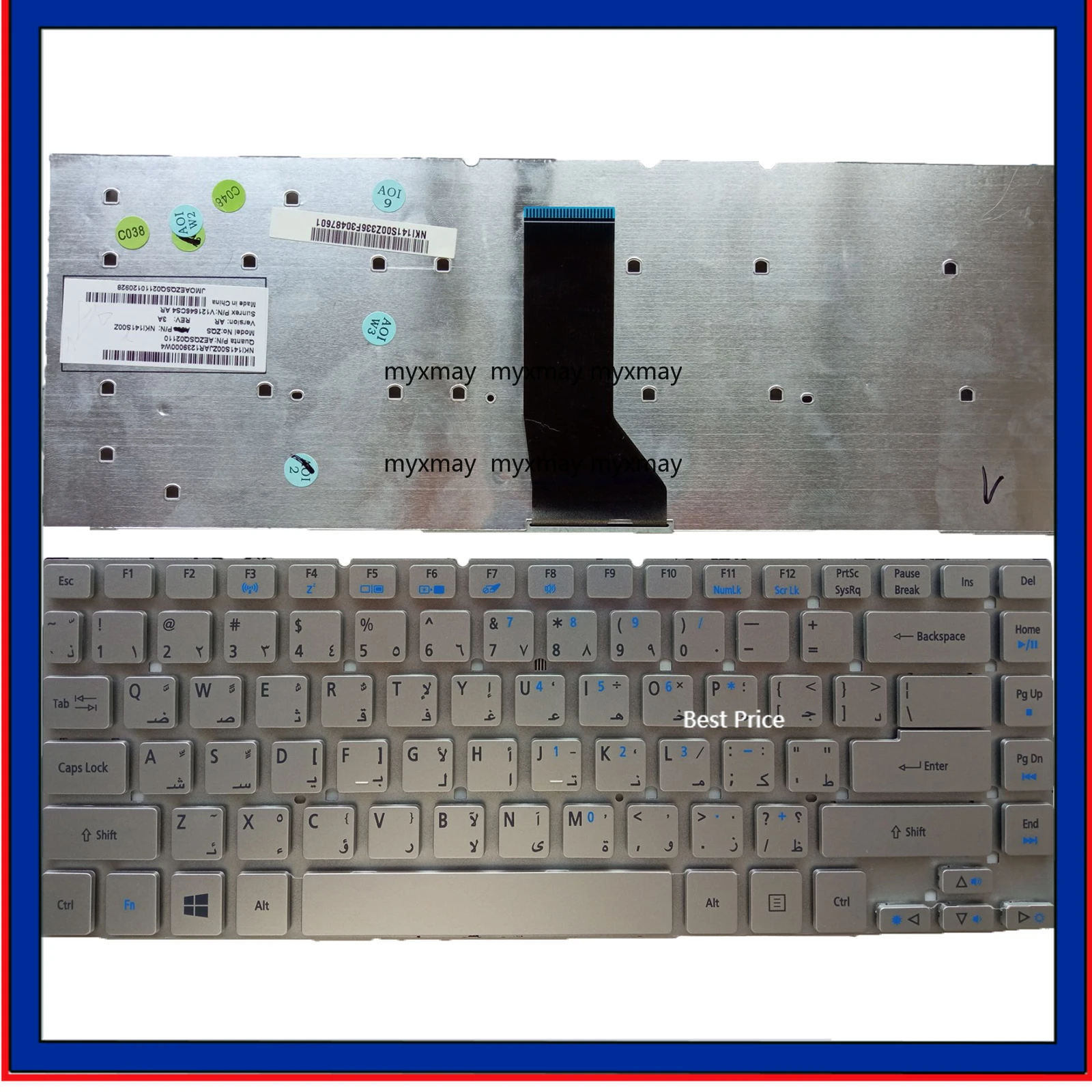 

AR Keyboard for Acer Aspire V3-431G V3-471 V3-471G V3-472 P245 ZQ0 Silver