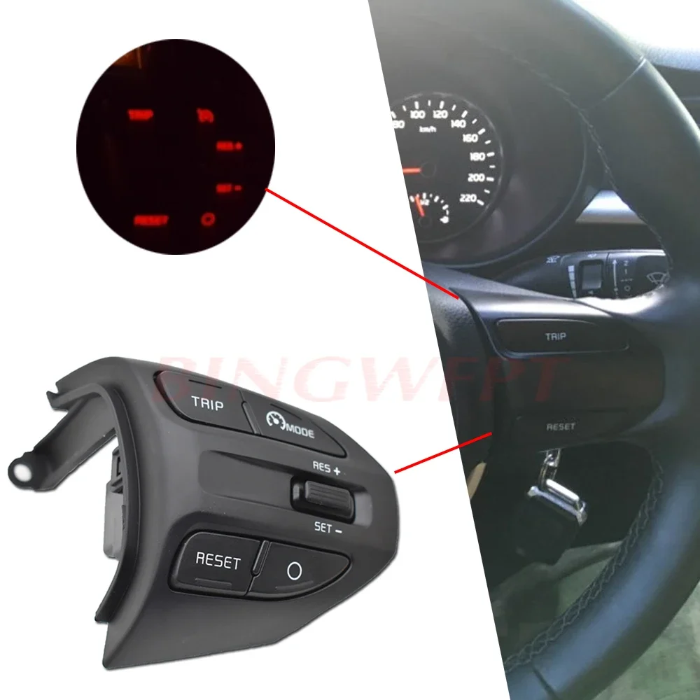 Steering Wheel Cruise Control Buttons For KIA K2 RIO 2017 2018 2019 RIO 4 Bluetooth Phone Volume Switch Shift Knob For Car Parts