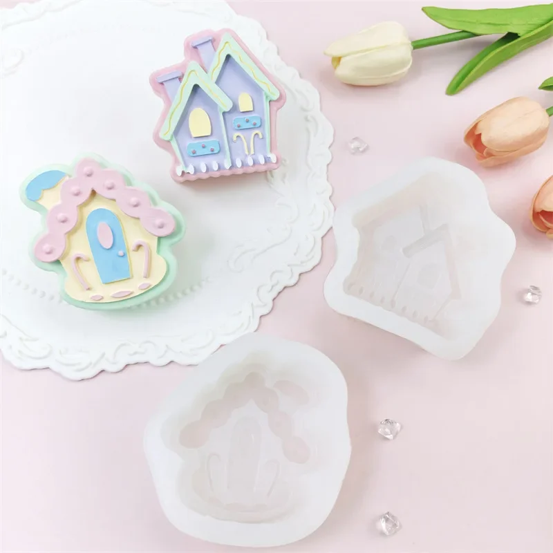 

Cartoon House Modeling Silicone Mold, Handmade Soap, Scented Candle, Christmas Cabin Decoration, Accessories, Cute