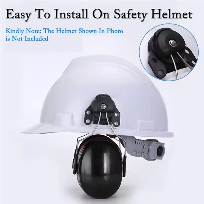 ABJF-Professional For Safety Helmet Noise Cancelling Earmuffs 1 Pair- Ideal For Woodworking, Airports, Factories& Loud Environme