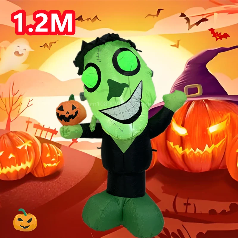 Надувной Зеленый Инопланетянин Со Встроенным Телефоном, Большое Уличное Украшение На Хэллоуин