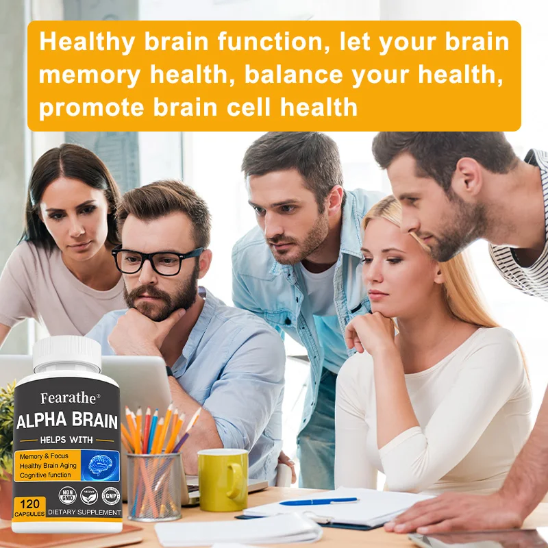 

Fearathe Alpha Brain Supplement — память, умственная четкость и познание с витамином B6, фокусные капсулы, без GMO — 120 капсул