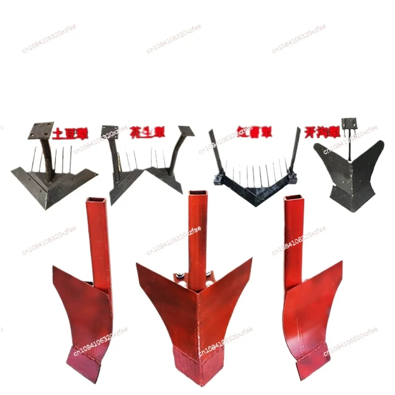 Rotary tiller rear ridge opening trench front and back plow, potato planting ridge raising machinery, rear plow