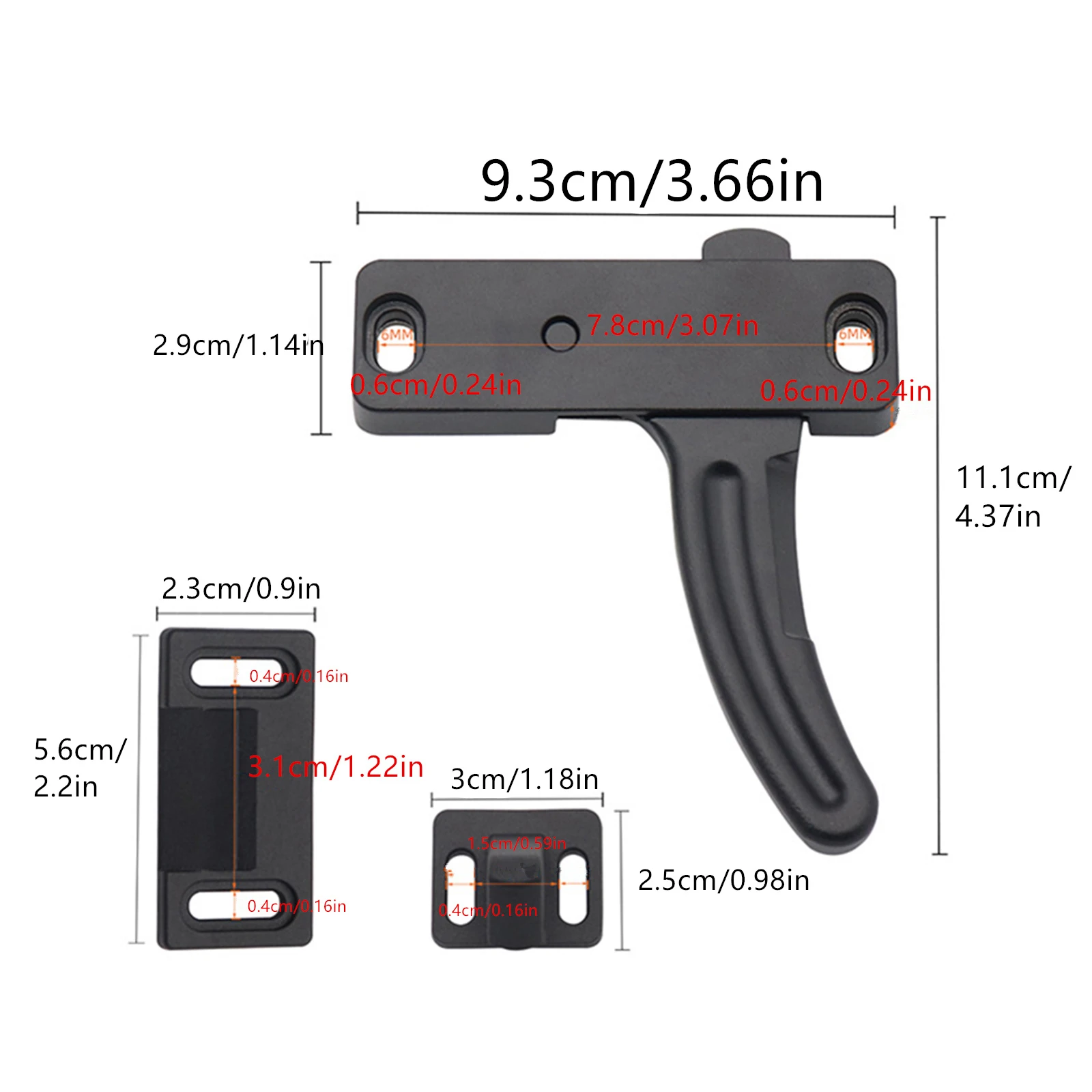 1 Set RV Screen Door Latch Right Handle Kit Aluminum Alloy Door Latch Handle Set For Camper Motorhome Accessories Replace Parts