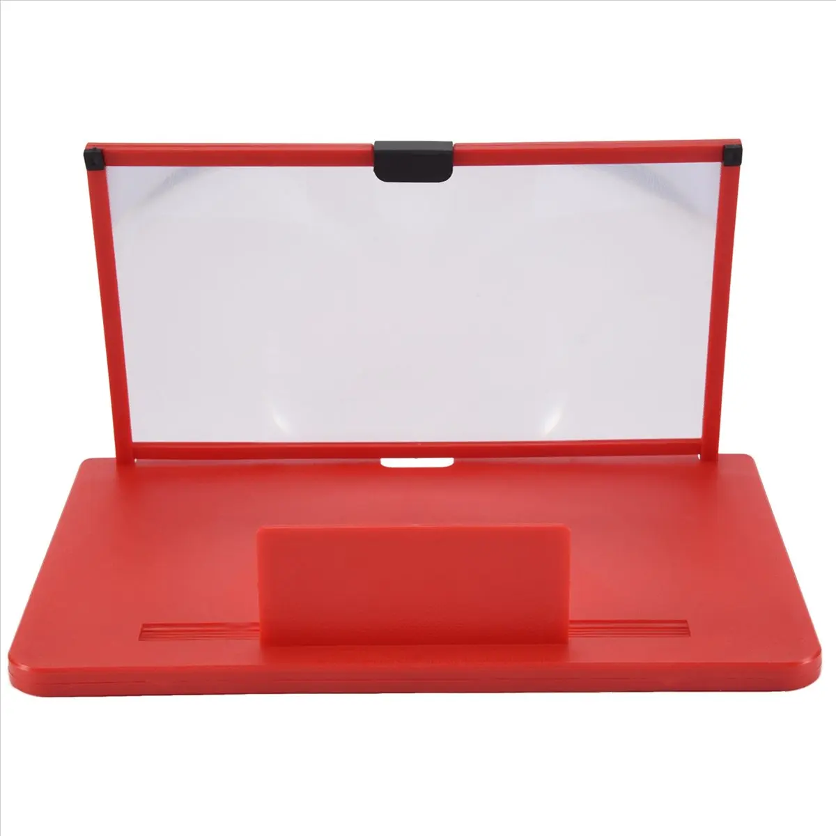 wilwill Mobile Phone Screen Magnifier 12 Inch 3D HD Video Amplifier Stand Bracket with Movie Game Red Folding Desk Holder