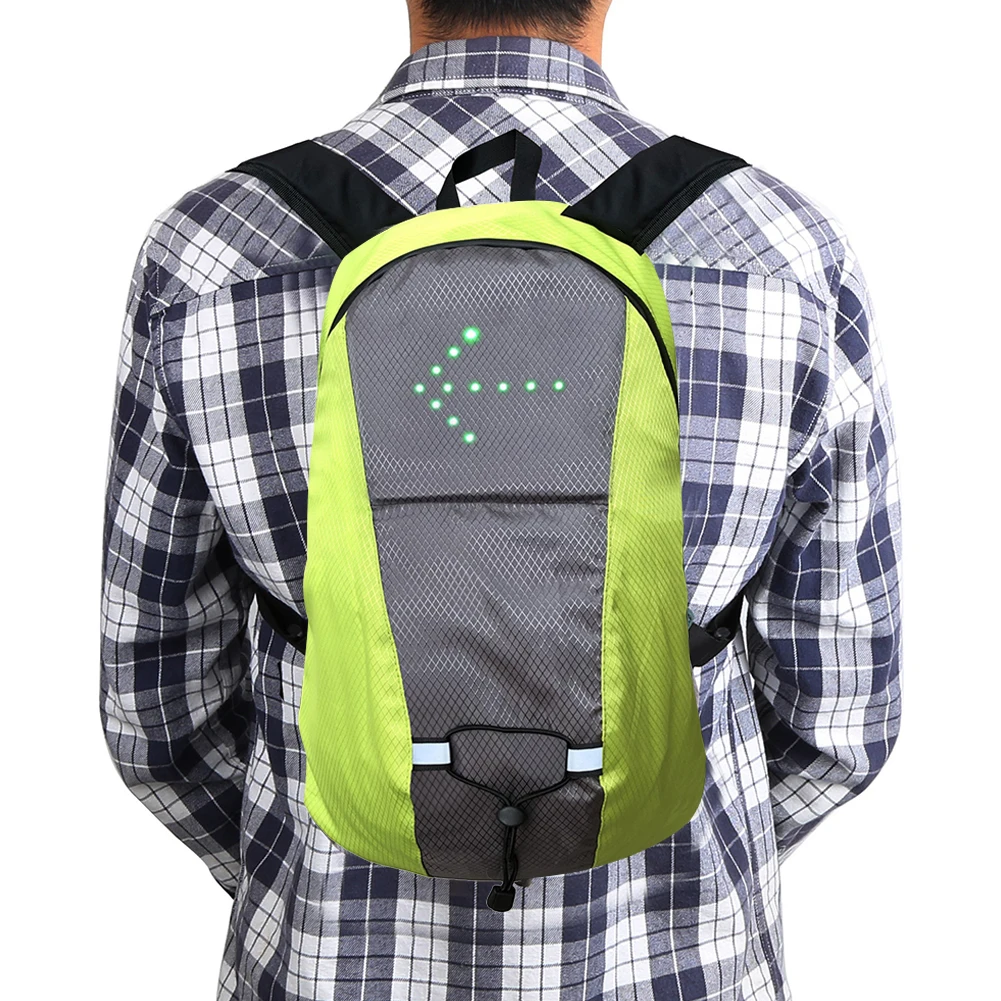 15L Wireless Cycling Vest LED Turn Signal Light Cycling Backpack MTB Bike Bag Safety Reflective Warning Electric Scooter Vest