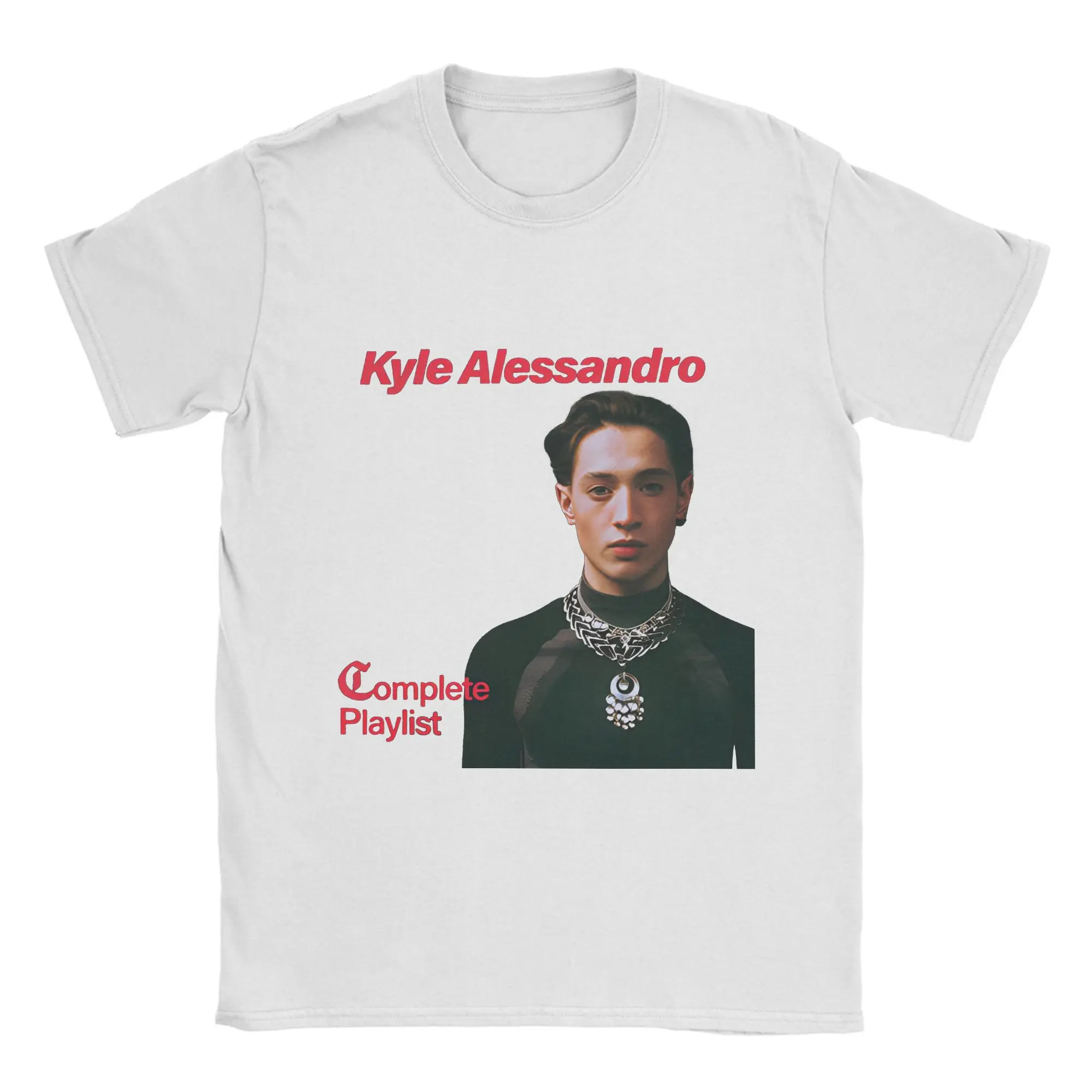Männer T-Shirt Kyle Alessandro Vintage Reine Baumwolle T Shirt Kurzarm Song Contest 2025, T Shirts Runde Kragen Kleidung Sommer
