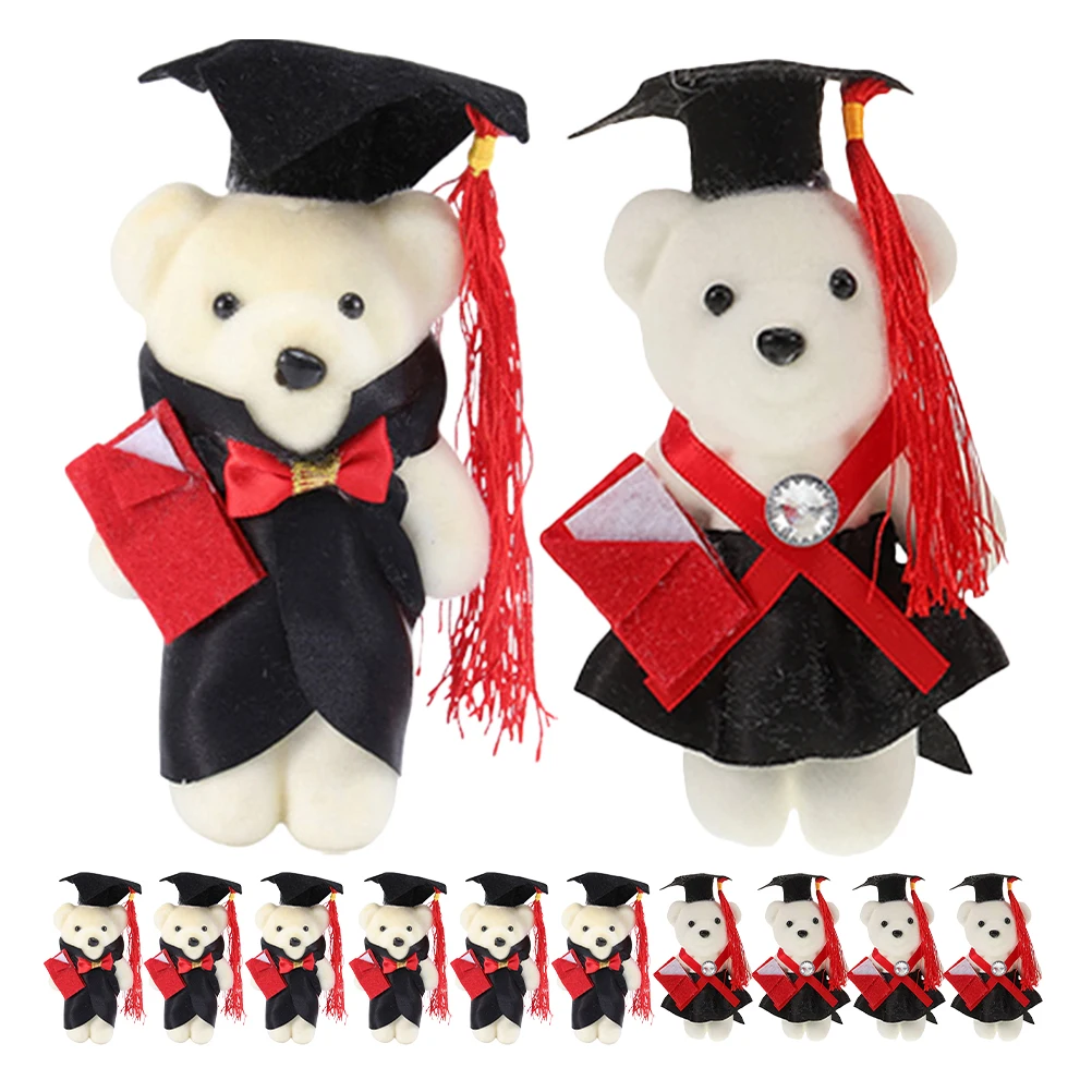 

12Pcs Graduation Bear Bouquet Decorative Elements Creative Mini Bear for DIY Flower Arrangement Accessories Grad Stuffed Toy