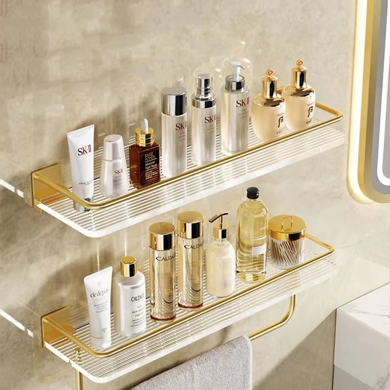 Acrylic Light Luxury Rack Bathroom Towel Rack Wall-mounted Storage Table Dressing Table Punch-free Wash Table Kitchen Wall Shelf