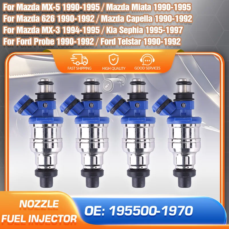 

Car Fuel Injector Nozzle For Mazda MX-5 Miata NA Mazda Capella 626 Mazda MX-3 Kia Sephia Ford Probe Telstar 1.6L 2.2L 1990-1997