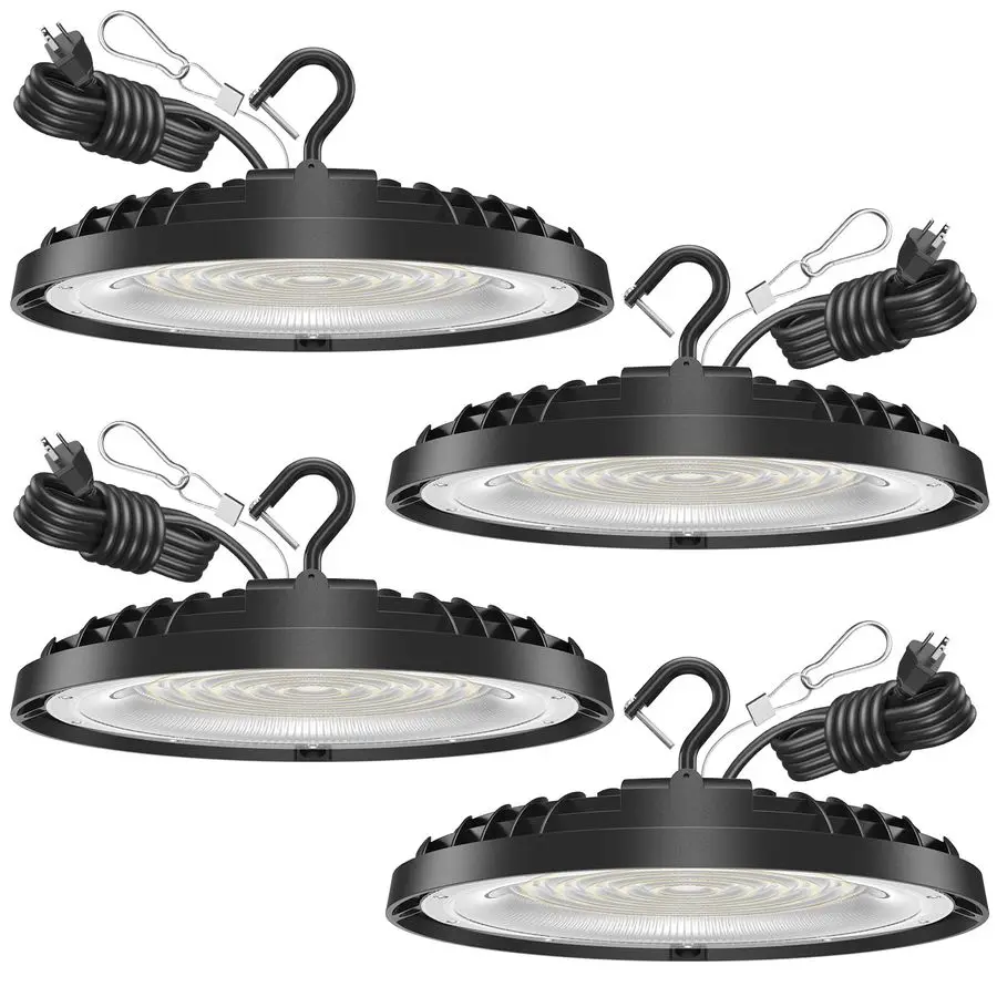 

UFO LED High Bay Light, 21,000LM LED Shop Lights Fixture, 5000K, Replace 600W Halogen, 120VAC, Plug amp Play Lighting for Wareho