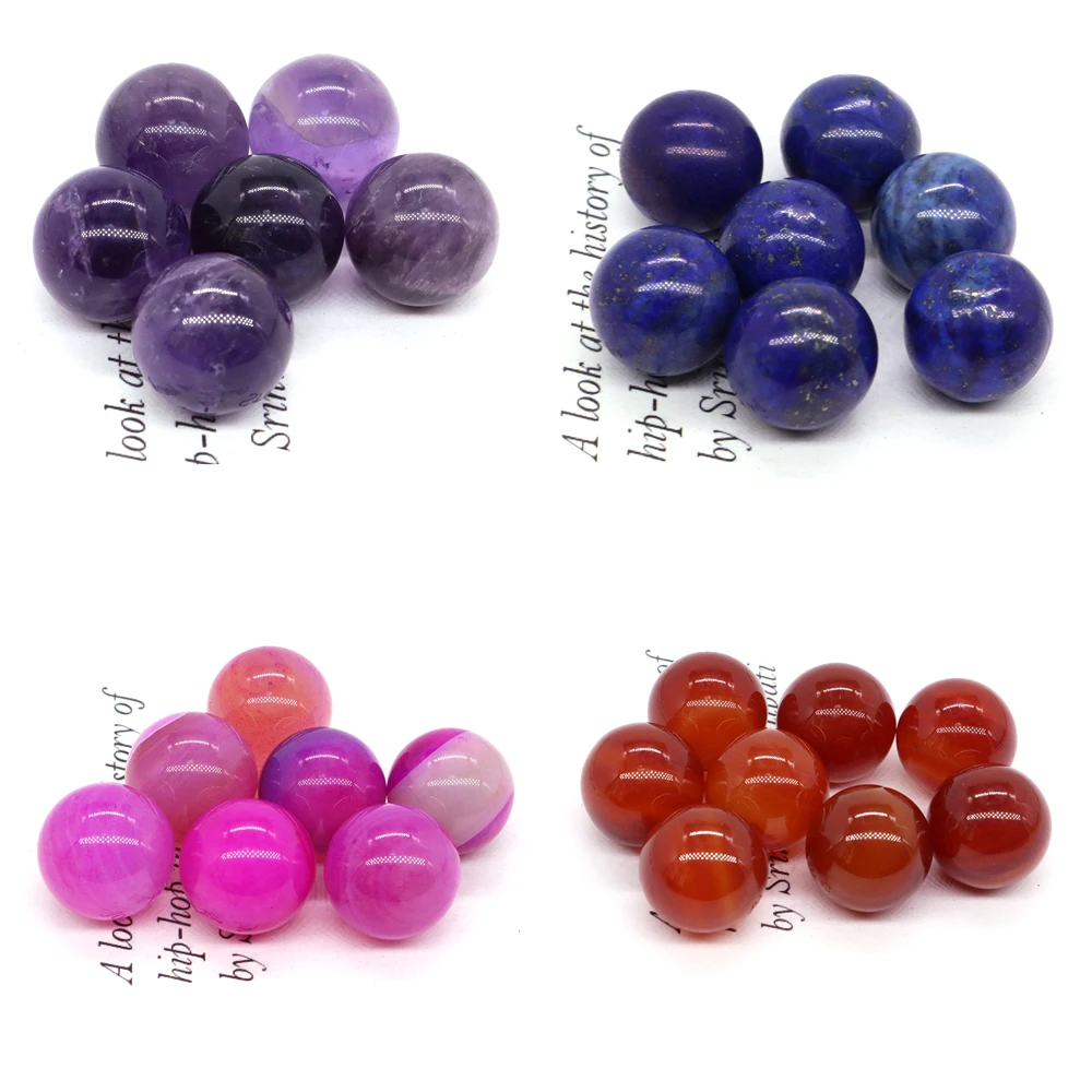 Mini Boule de Clip Ronde de 16mm, Pierre de Poche Naturelle, Spécimen d\'Massage, Quartz, Globe Chakra, Sphère, Perles de Décoration, Vente en Gros