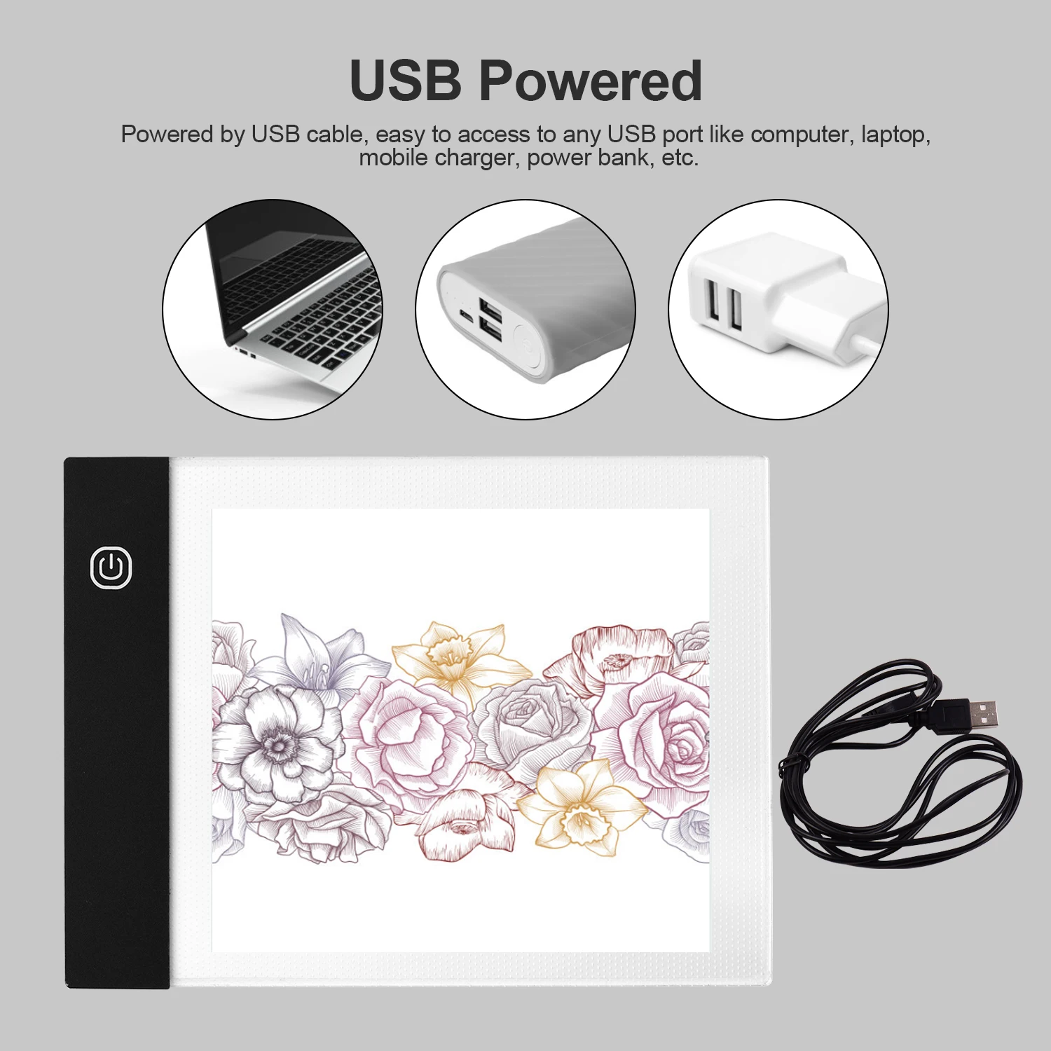 Portable Flip Book Kit with Light Pad Tablet LED Light Box 3 Level Brightness Control 300 Sheets Flipbook Paper w/ Binding Screw