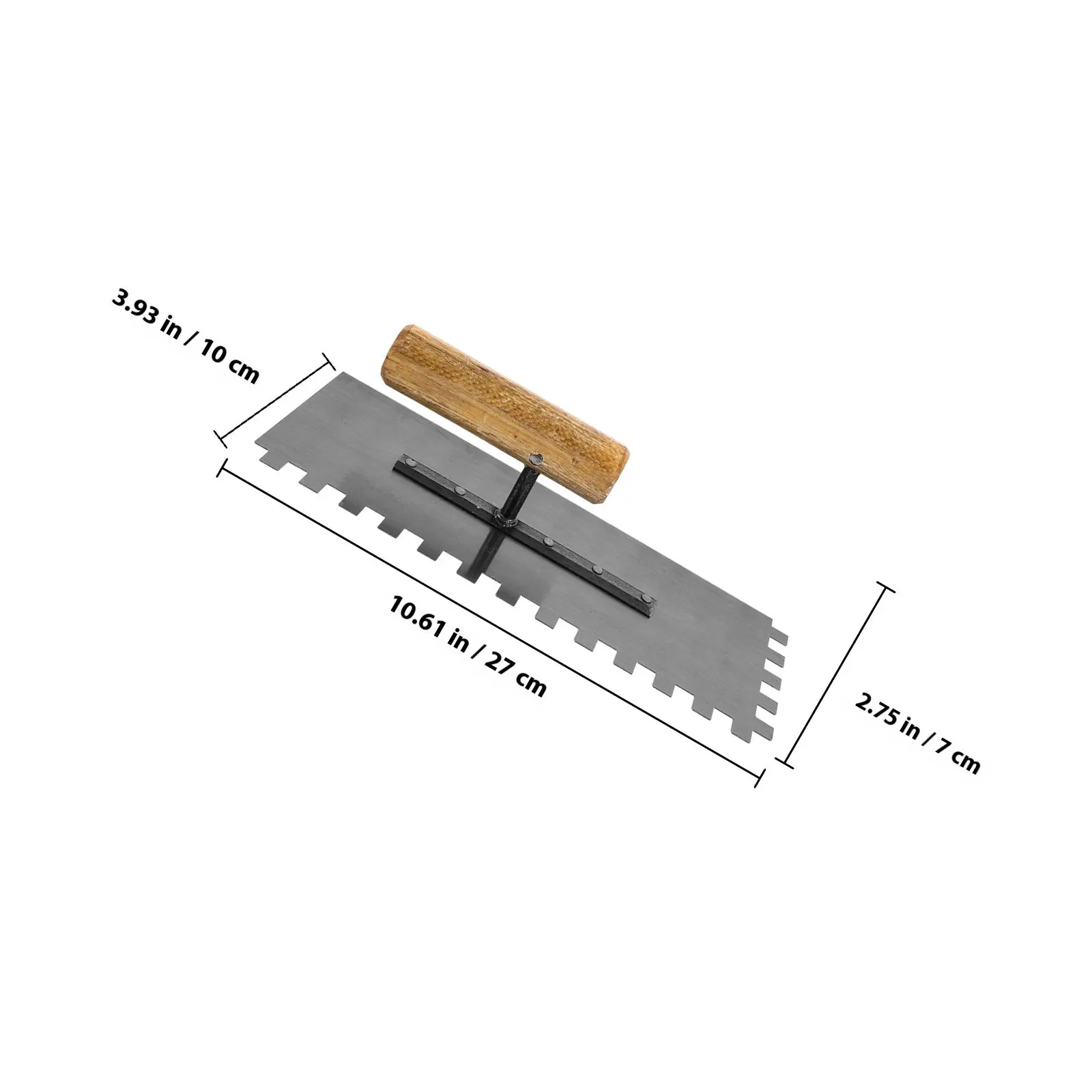 Heavy Duty Stainless Steel Brick Trowel with Wooden Handle for Concrete Finishing & Masonry