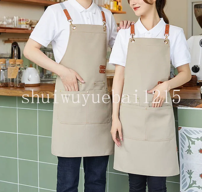 Waterproof and anti-fouling apron strap kitchen baker catering shop special work clothing milk tea shop