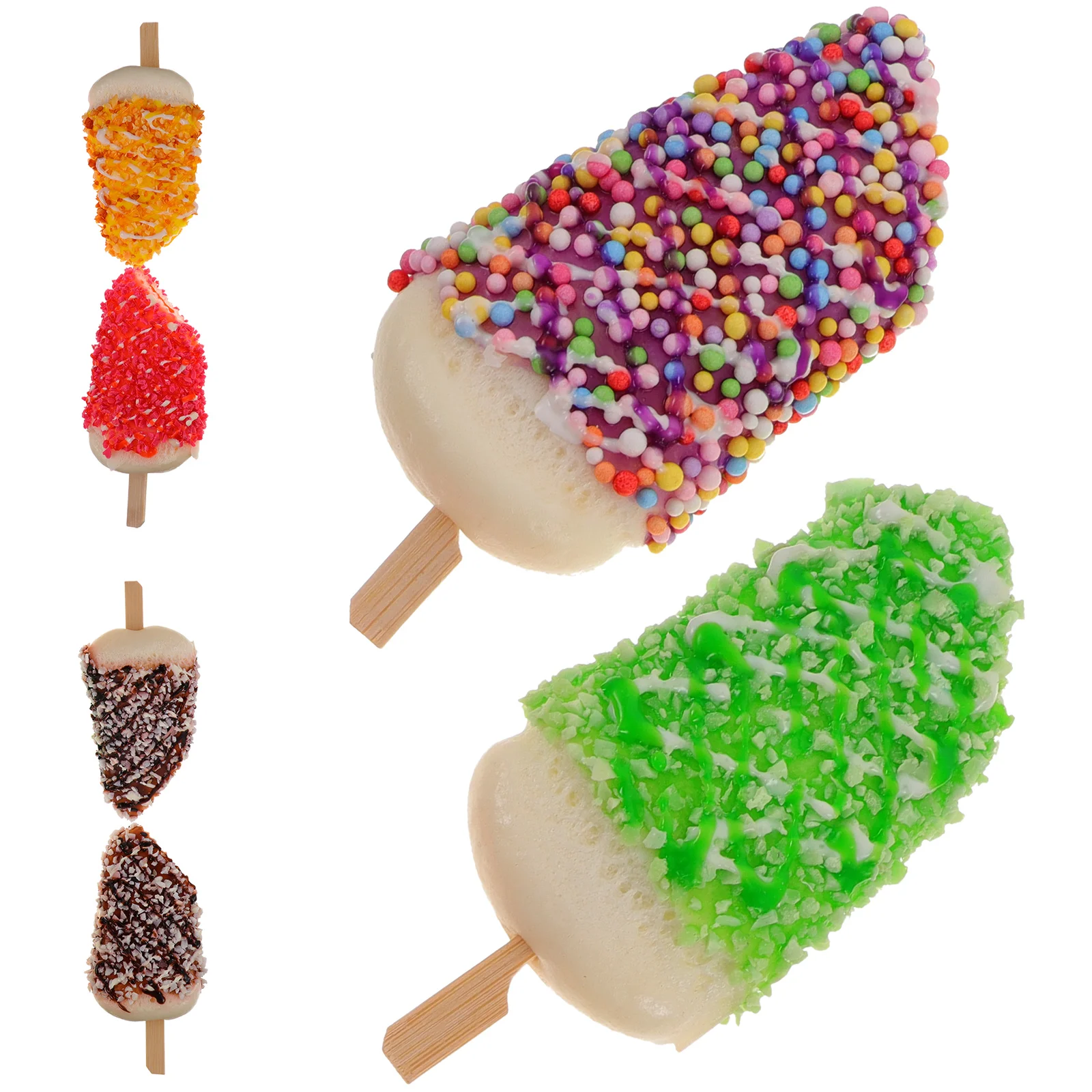 

6 Pcs Simulated Porcelain Ice Cream Fake Model Display Desserts Artificial Models Photo Booth Props Decor Simulation Food