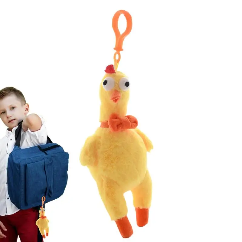 Plush Bag Charm Backpack Ornament Chicken Cute Plush Toy Bag Pendant Stuffed Animal Soft Keychain Charm For Bag Purse Backpack