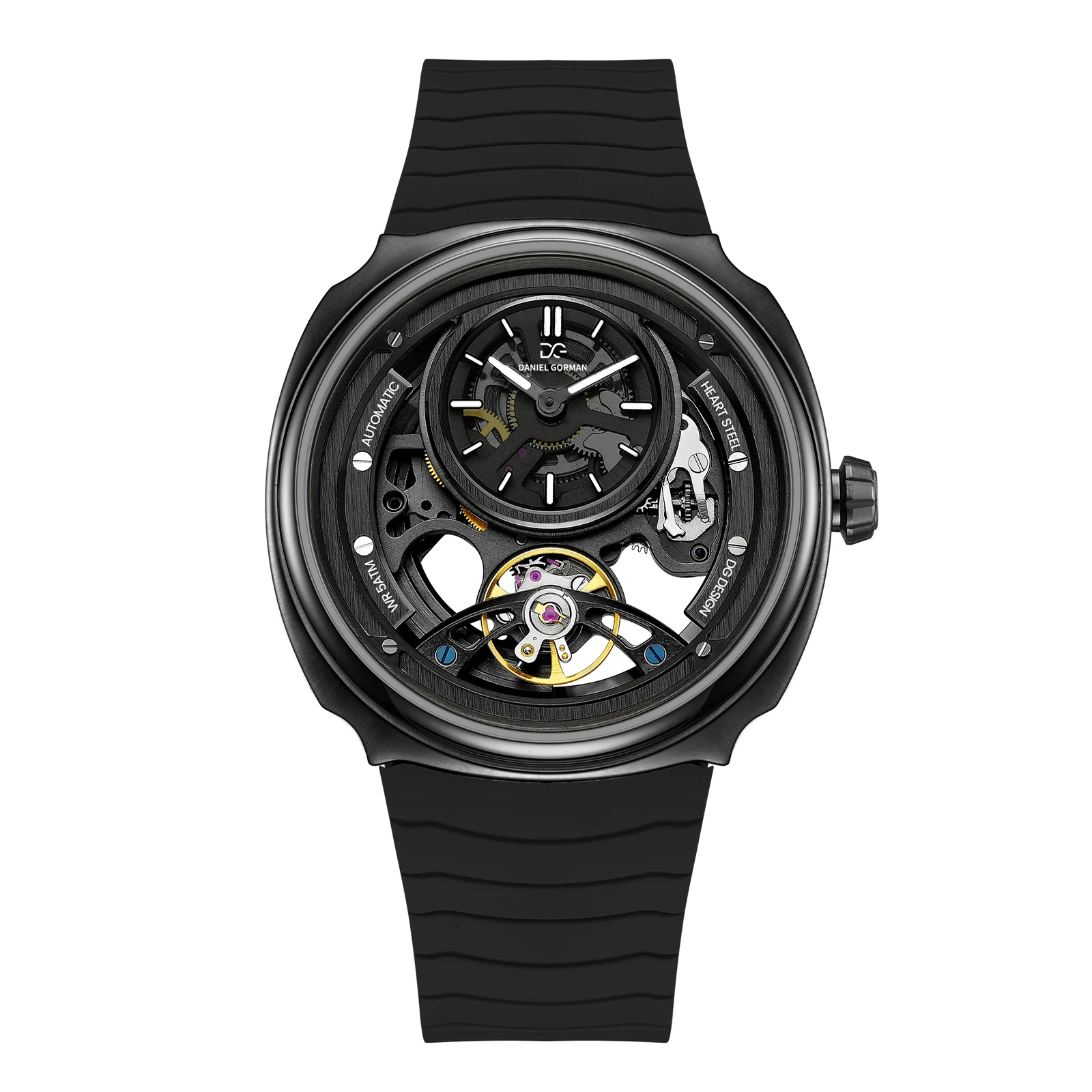 DANIEL GORMAN High Quality Men's Automatic Watch with Stylish Sports Silicone Strap 5 ATM Waterproof Mechanical Watches