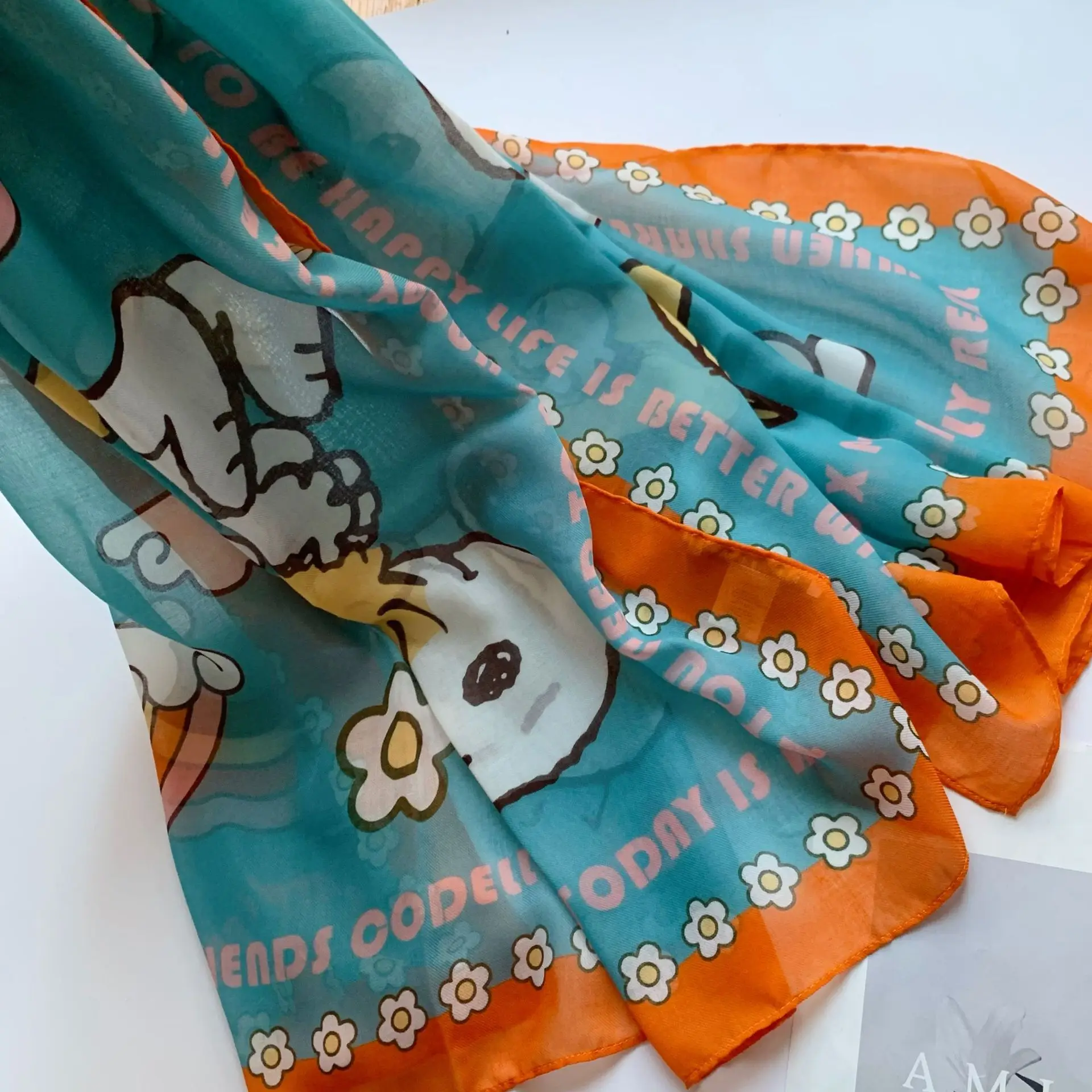 منتجات ذيل تصدير الربيع والصيف الجديدة من مينيسو، وشاح مطبوع بنمط ممتع للأطفال، وشاح شال للشاطئ