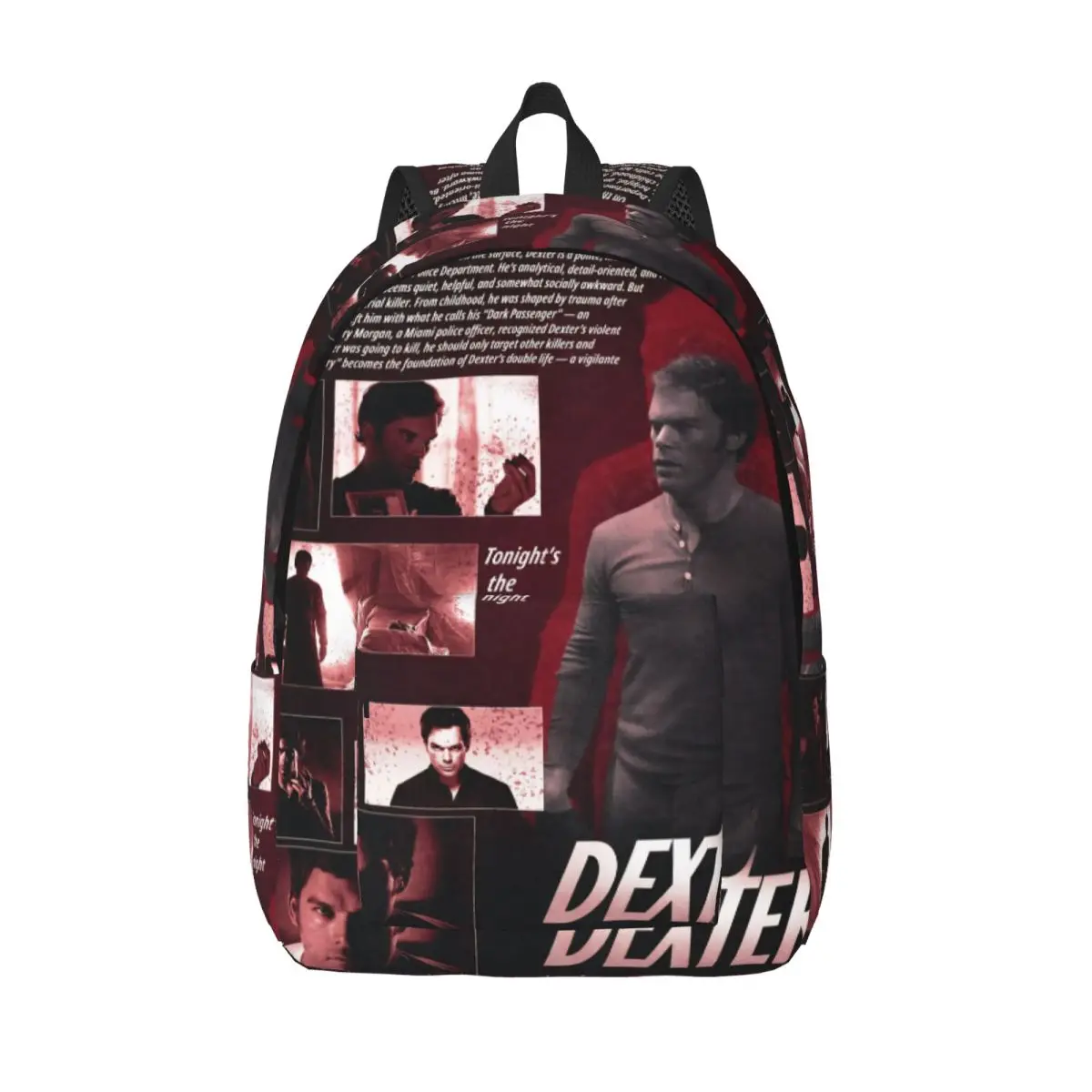 Dexter Morgan Blood Never Lies Fashion Backpack Lightweight Student Work TV Show Daypack for Men Women College Shoulder Bag