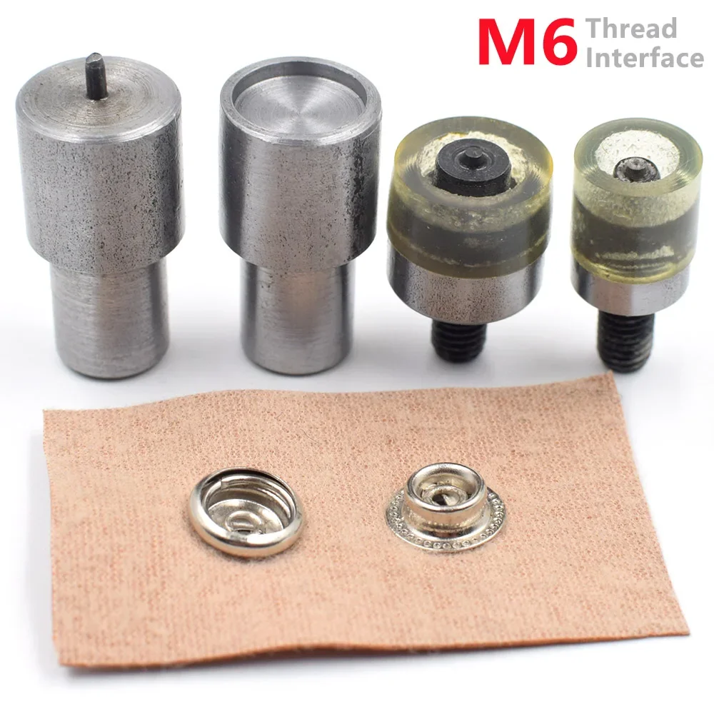 1set M6 Thread Interface Mold &50sets buttons with 12.5mm/15mm.Metal snap rivet mold. Button to install the tool.