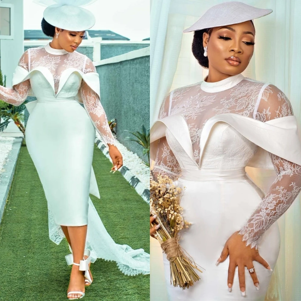 

Элегантное вечернее платье из джерси с круглым вырезом по индивидуальному заказу, нежные платья для выпускного вечера с длинными рукавами, темпераментные платья русалки для особых случаев