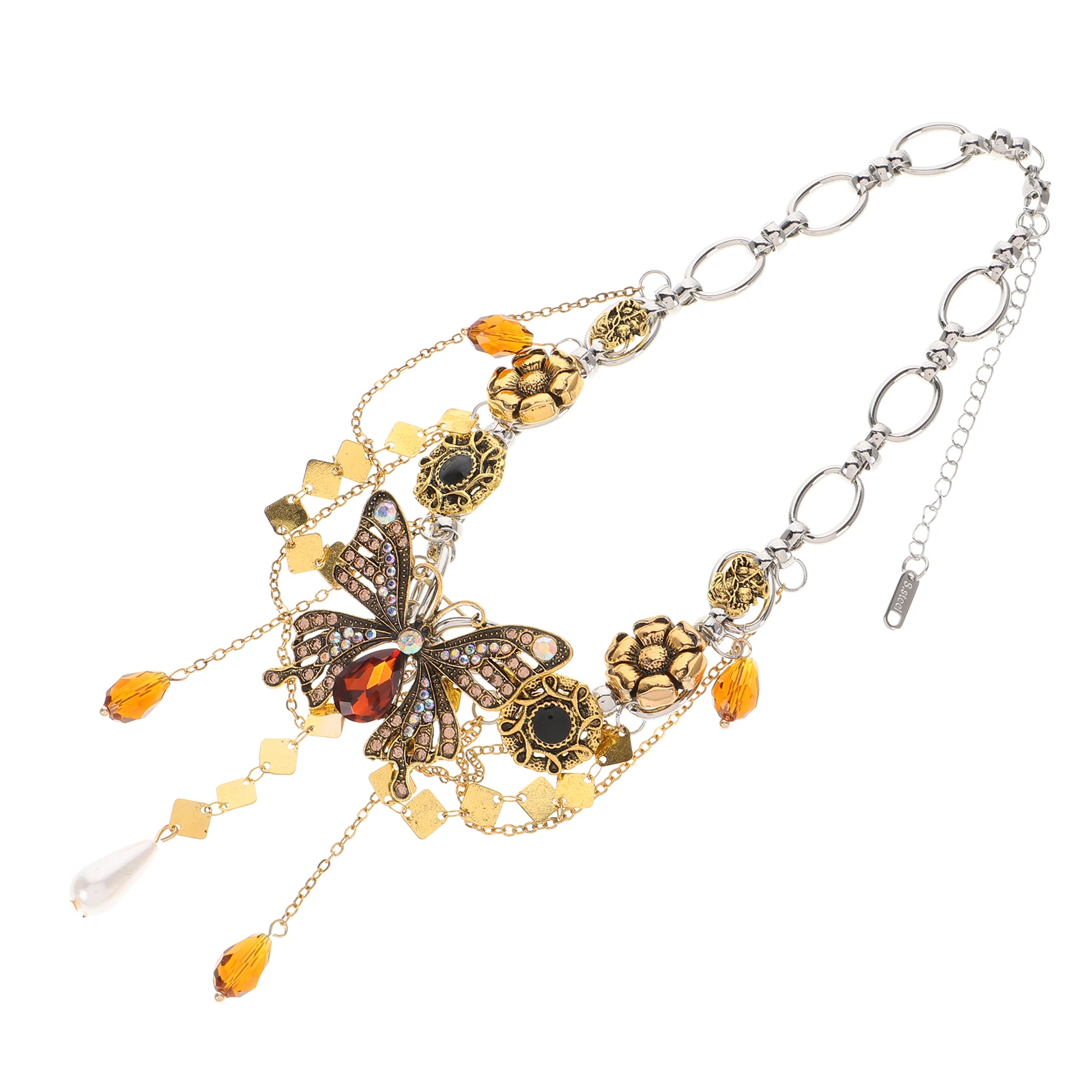 

Rhinestone Necklaces Women Vintage Choker Chain Necklace Alloy Clavicle Vintage Choker Necklaces Female Fashion Jewelry