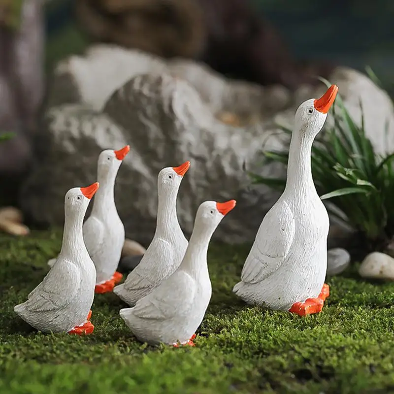 Duck Yard Decorations Duck Garden Crafts Duck Statues For Garden Duck Statue Garden Ornaments Indoor Resin Duck Statue Multiple