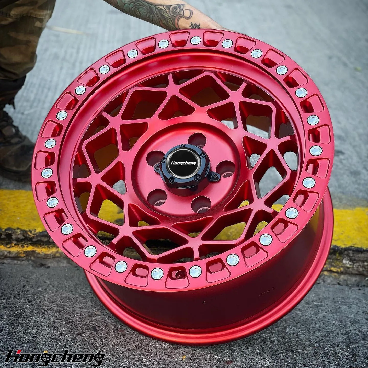 New model of 26 16 17 Inch 6x139.7 4x4 Offroad Wheels Mesh Design Beadlock Rims With Chrome Rivets for  Wrangler