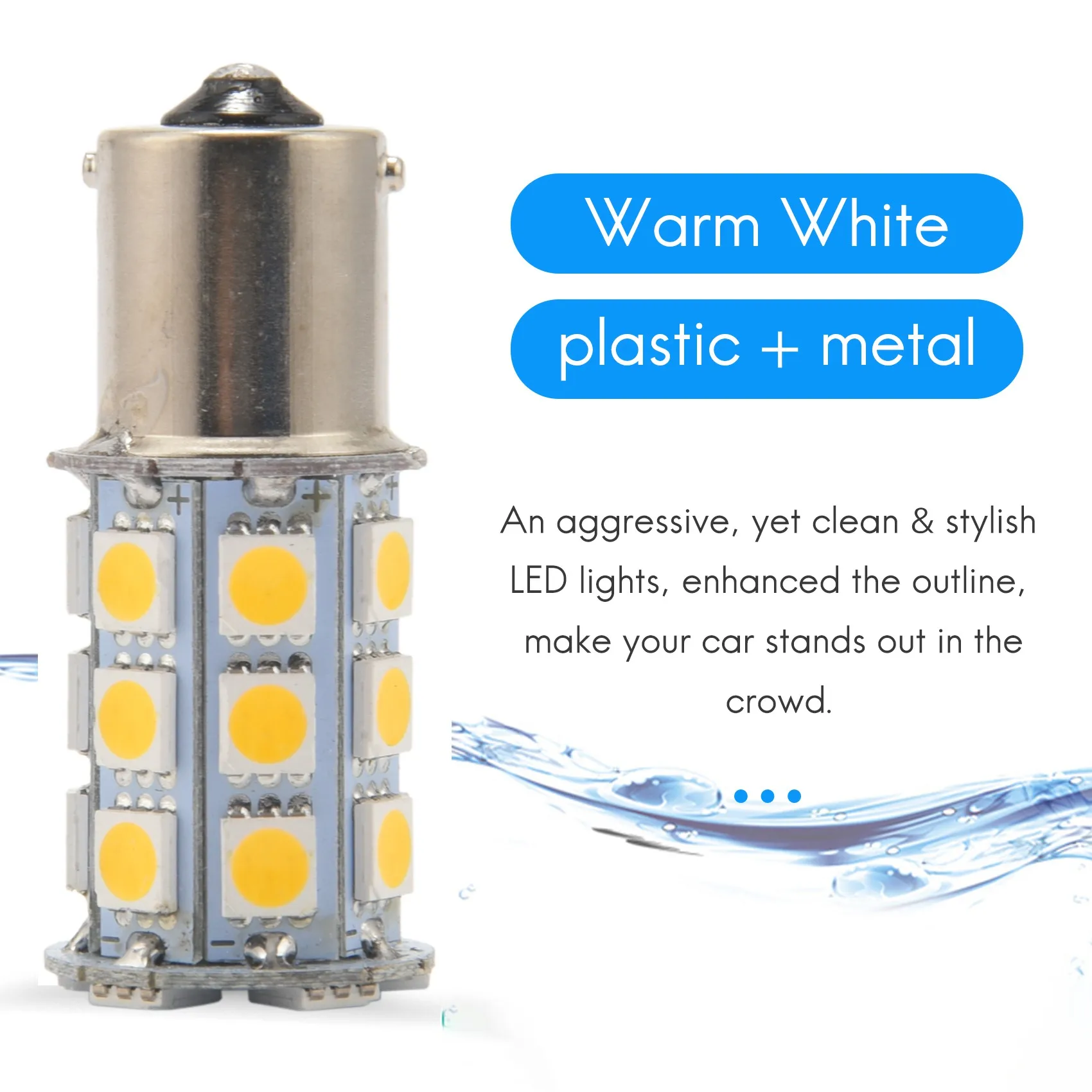 10X Warm White 27 SMD LED 1156 1141 1003 RV Camper Trailer lampadine interne