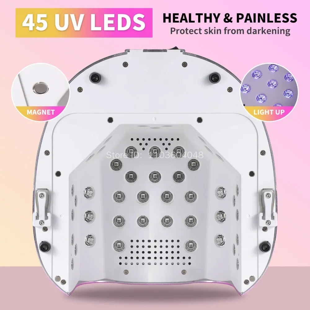 Schnurlose wiederaufladbare UV-LED-Nagellampe mit LED-Anzeige, kabellose 45-LED-Nageltrocknungslampe zum Aushärten aller Nagellack-Gel-Salonwerkzeuge