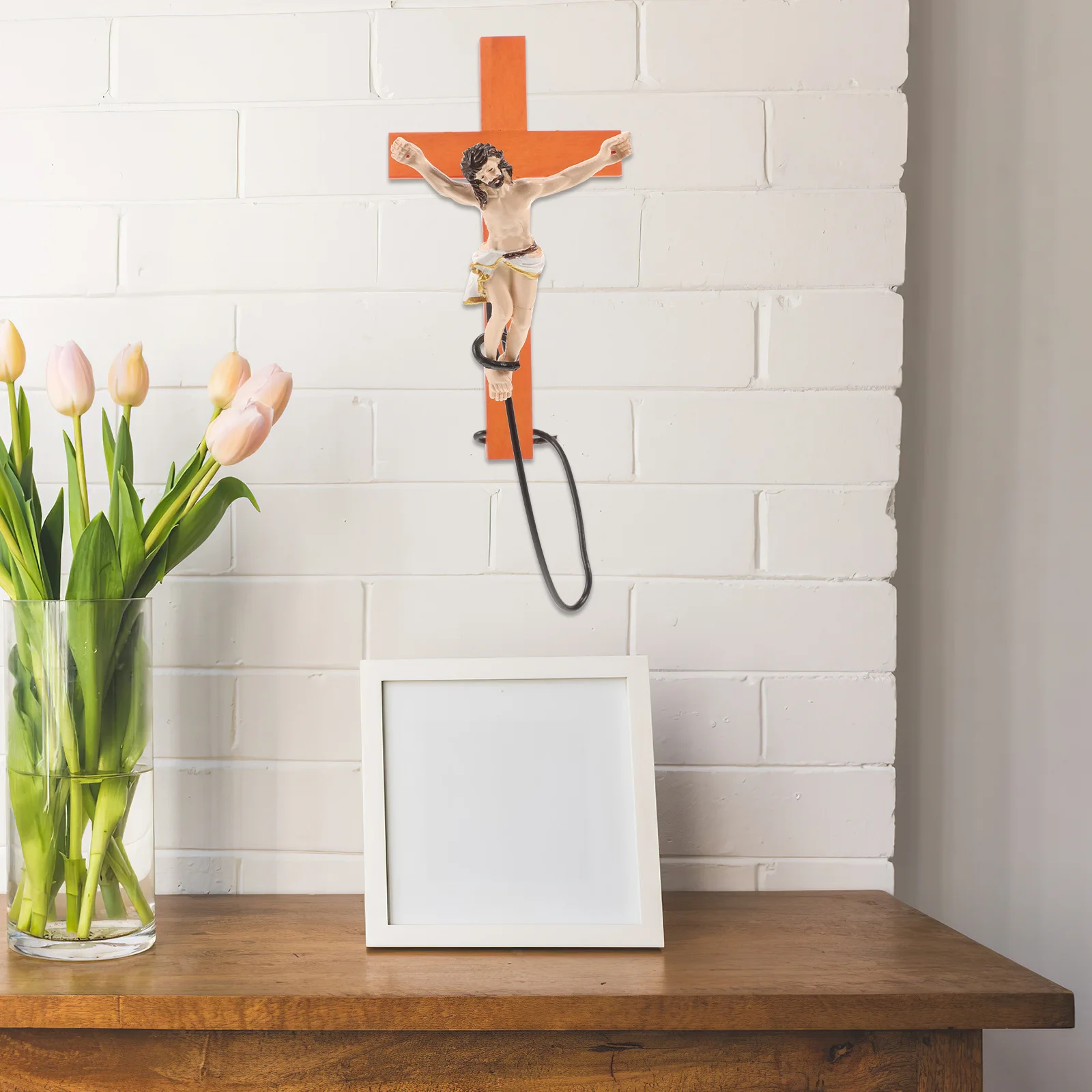 

Resin Jesus Ornaments Cross Hanging Decoration for Wall Nativity Scene Christmas Home Decor Religious Crafts Holiday Gift