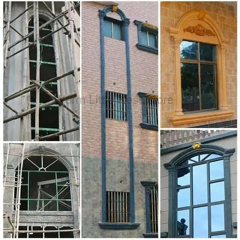 

Creative Arched Arc Roman Column European Retro Window Molds Villa Garden Exterior Wall Building Home Cement Cast-in-place Model
