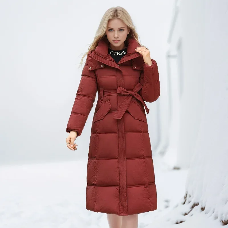 2024 New Winter Women Long Parkas Pockets Thick Warm Hooded Down Cotton Coat Female Loose Puffer Jackets Windproof Snow Overcoat